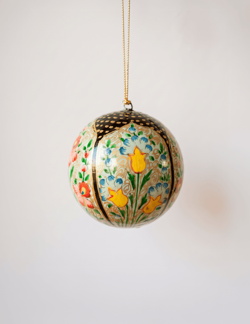 3" Indian Floral Handpainted Ornament