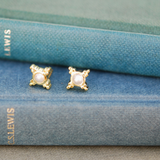Sunburst Pearl Set Stud Earrings