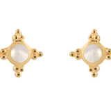 Sunburst Pearl Set Stud Earrings
