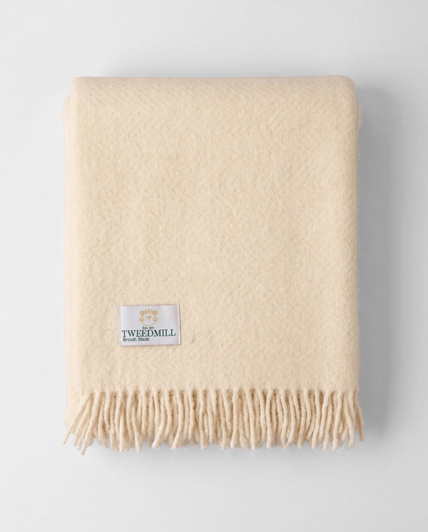 Moorland Cream Pure Scottish Wool Throw