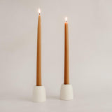 Ceramic Candlestick in Matte Ivory