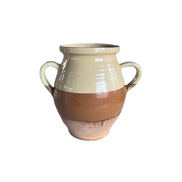 Vintage Buttercream Two Toned Hungarian Clay Jug - Faire Living