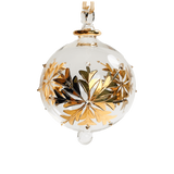 Gold Snowflake Egyptian Glass Ornament 3.4"