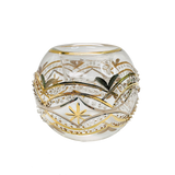 Egyptian Glass Gold & Silver Garland Votive Holder