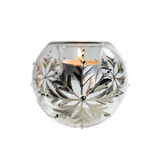 Egyptian Glass Silver Snowflake Votive Holder