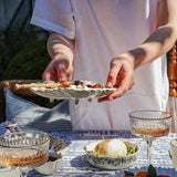 Footed Cloud Serving Plate in Cream