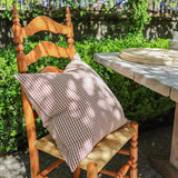 20" Chocolate Petite Gingham Handwoven Cotton Cushion