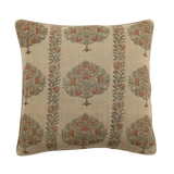22x22 Mour Linen Blockprint Cushion Cover
