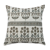 22x22 Lynette Linen Blockprint Pillow