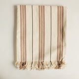 49x63" Chocolate Stripe Handwoven Throw
