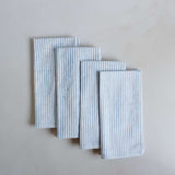 Cornflower Stripe Cotton Napkin Set 4