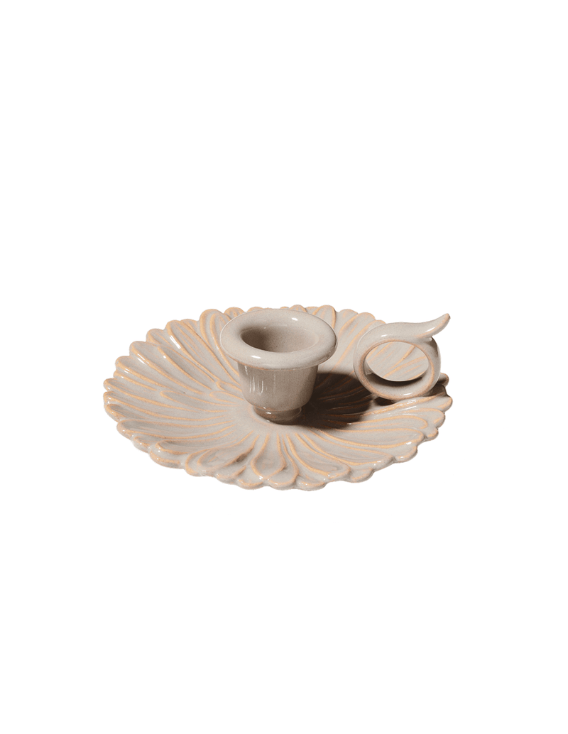 Greige Daisy Porcelain Candle Stand