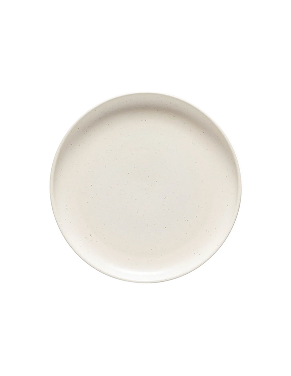 Vanilla speckled stoneware dinner plate with minimalist design