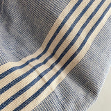 20" Blue Stripe II Handwoven Cotton Cushion