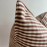 20" Chocolate Petite Gingham Handwoven Cotton Cushion