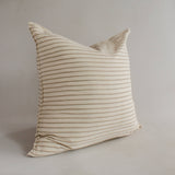20" Greige Stripe Handwoven Cotton Cushion