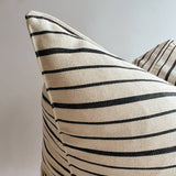20" Black Stripe Handwoven Cotton Cushion