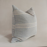 20" Blue Stripe II Handwoven Cotton Cushion