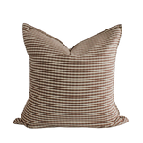 20" Chocolate Petite Gingham Handwoven Cotton Cushion