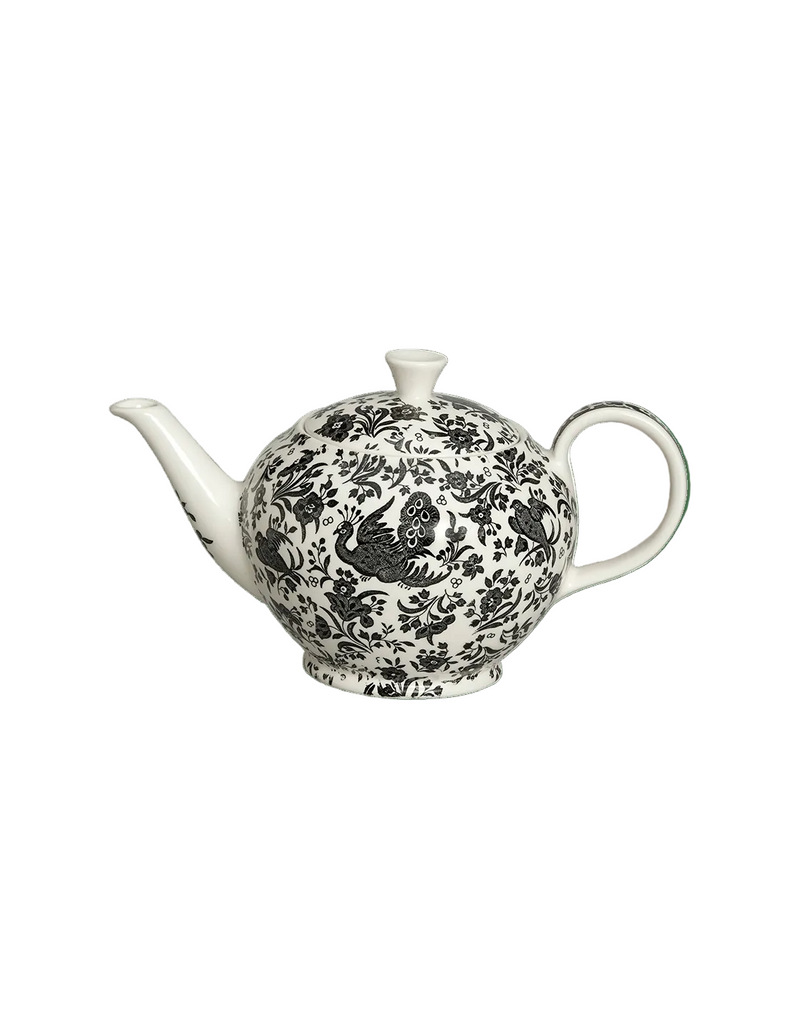Burleigh Black Peacock Large Teapot