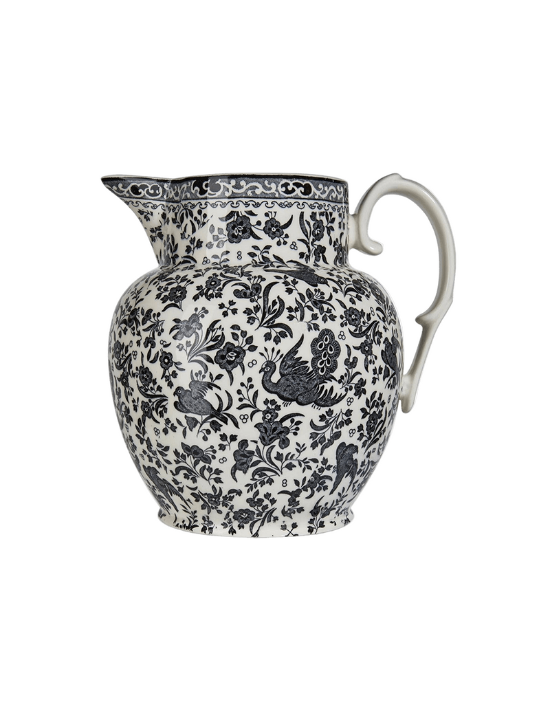 Black Regal Peacock Large Etruscan Jug