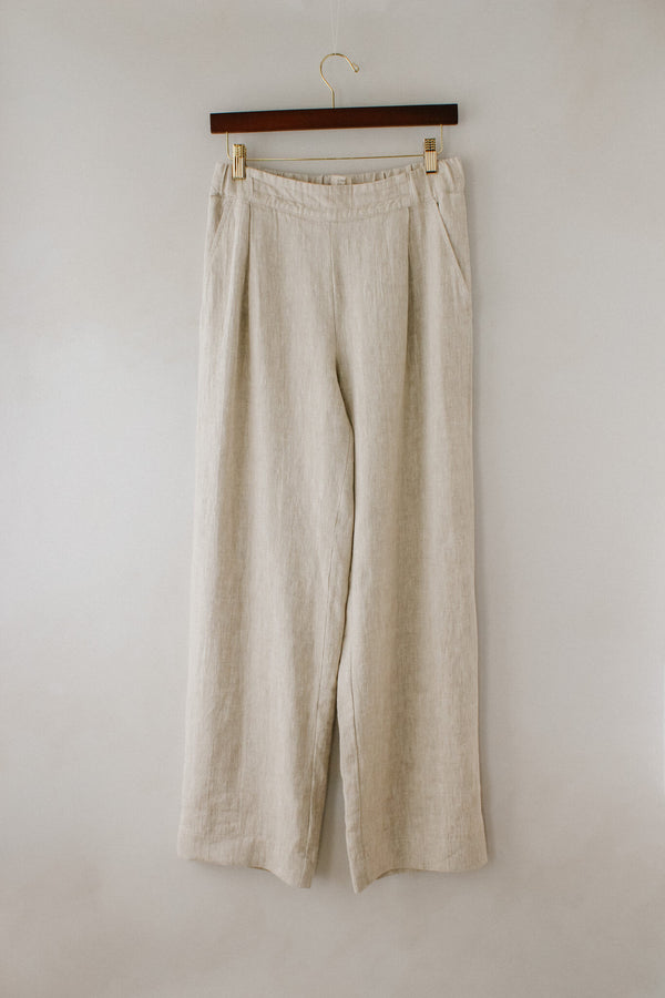 Melange Twill Organic Linen Trousers