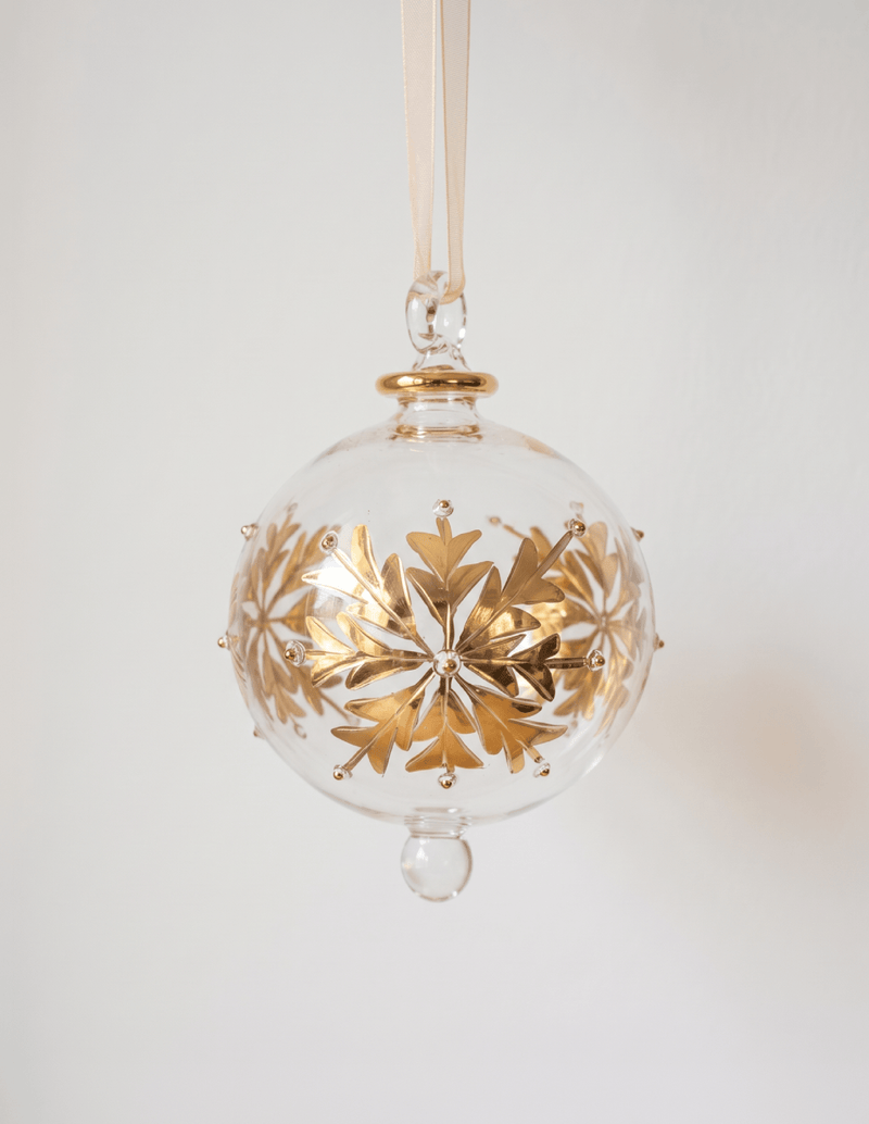 Gold Snowflake Egyptian Glass Ornament