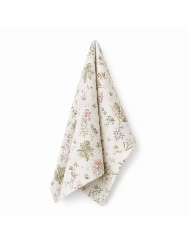Botany White Linen Tea Towel
