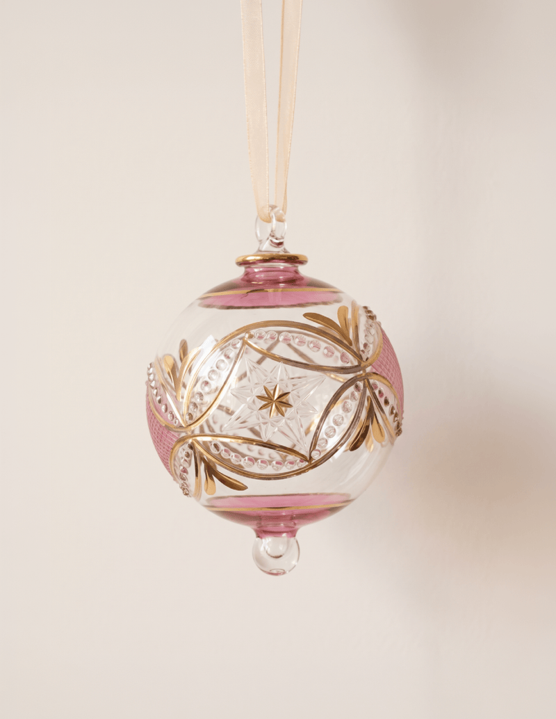 Pink Carousel Egyptian Glass Ornament