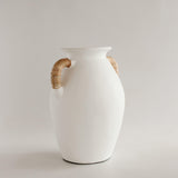 Terracotta Tall Vase | White