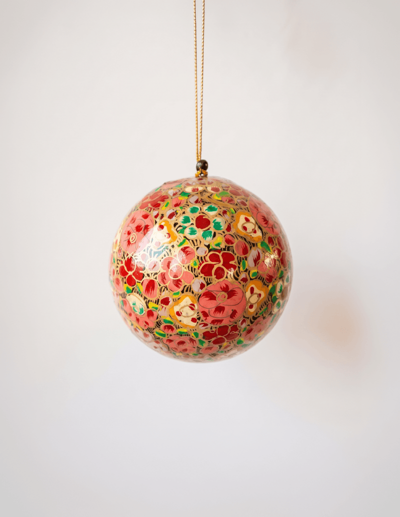 Red Floral Handpainted Ornament