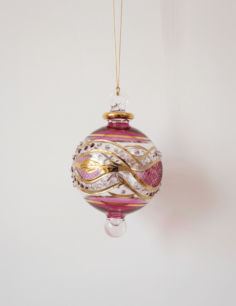 Ruby Garland Egyptian Glass Ornament
