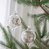 Egyptian Glass Silver Snowflake Ornament