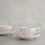 White Bouquet Teacup & Saucer by Marumitsu Pottery of Japan