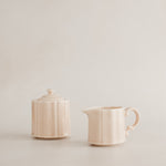 Pink Porcelain Cream and Sugar Set by Marumitsu Pottery of Japan
