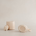 Pink Porcelain cream and sugar set by Marumitsu Pottery of Japan