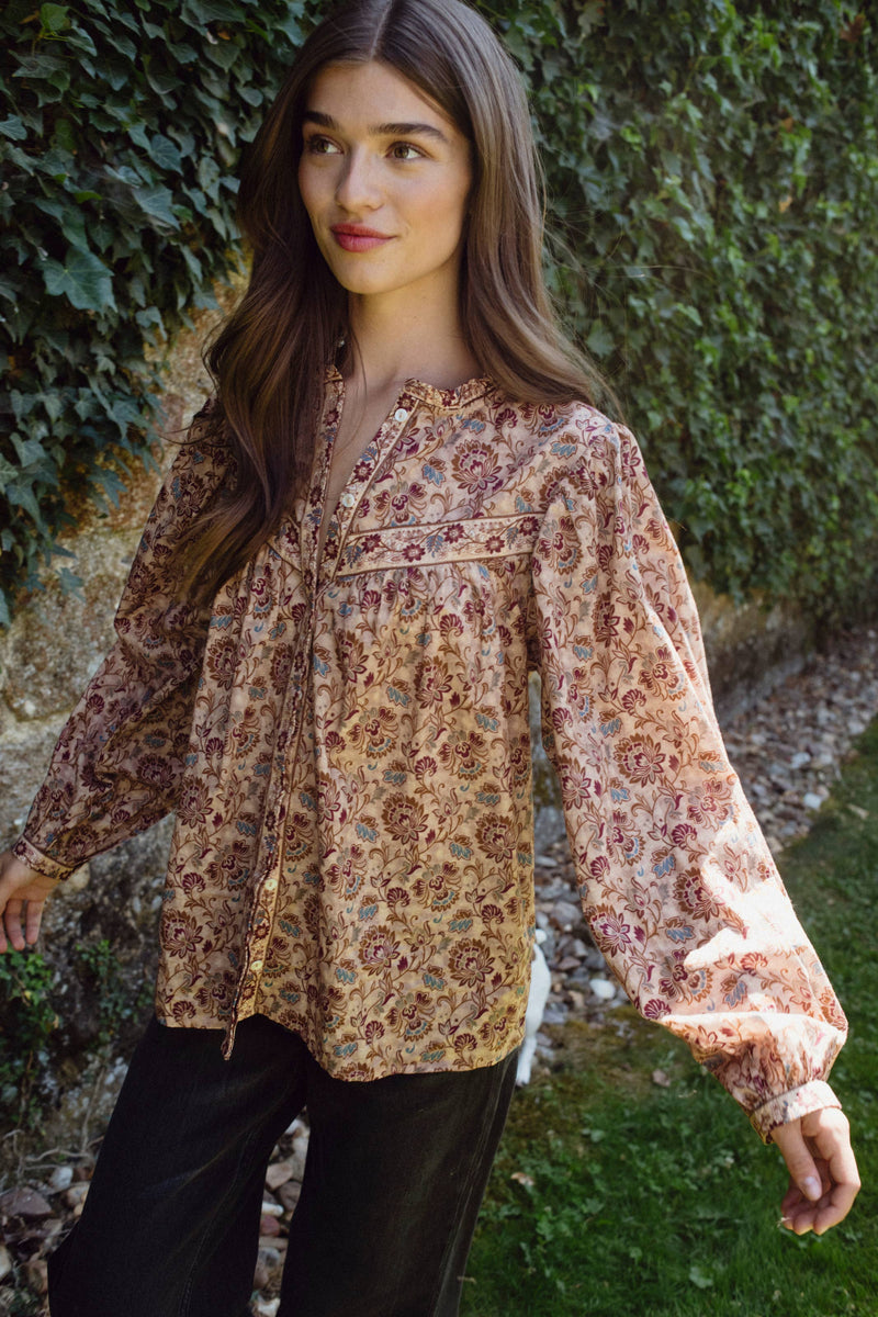 Vanessa Organic Cotton Blouse Ocre