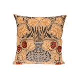 Blue Floral Cotton Jacquard Woven Pillow Cover - Faire Living