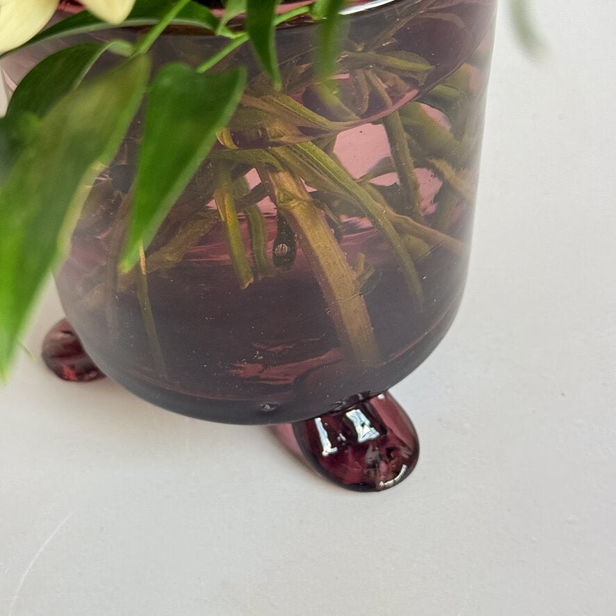 Framboise Mouth Blown Recycled Hurricane Vase - Faire Living