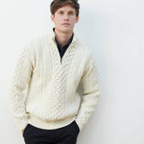 Pure Merino Ballycroy Aran Quarter Zip Sweater