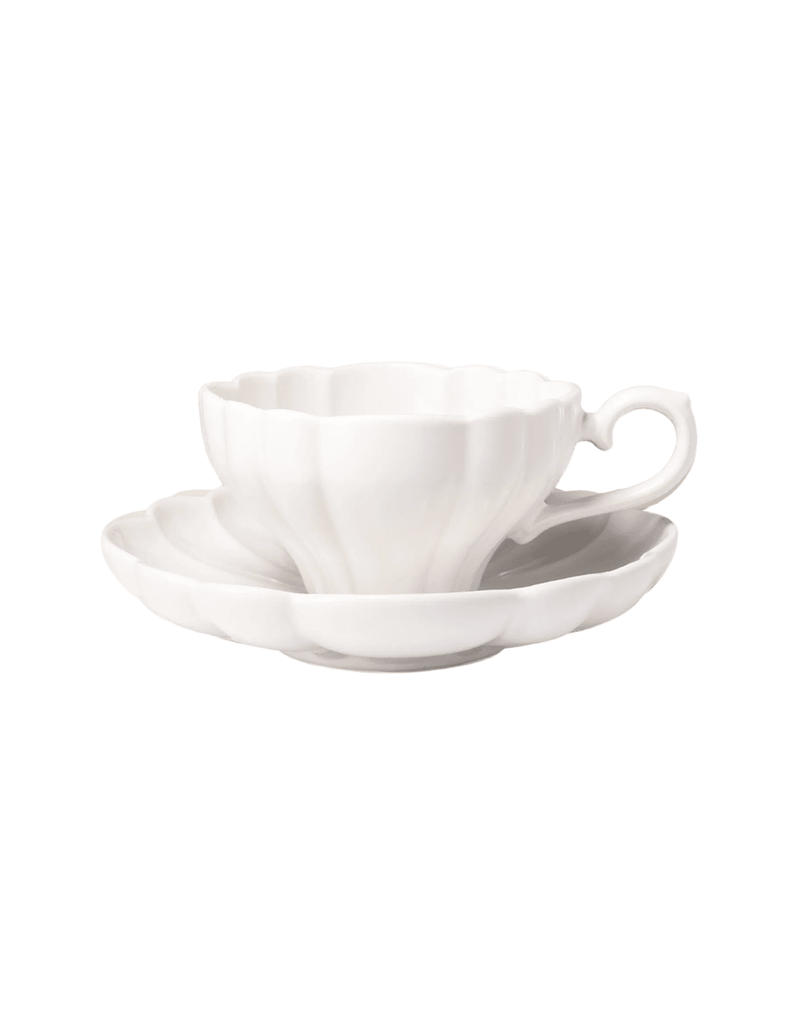 White Bouquet Teacup & Saucer