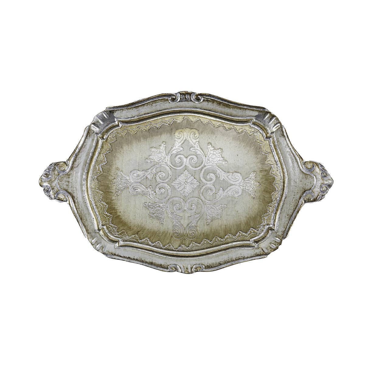 Small Antique Florentino Wooden Tray - Faire Living