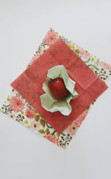 Reusable Beeswax Food Wraps: Pink Floral Set of 3: Wholesale