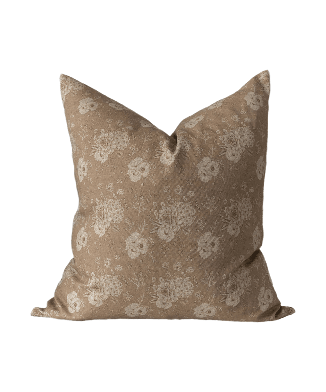 Gold Floral Cotton Linen Pillow Cover - Faire Living