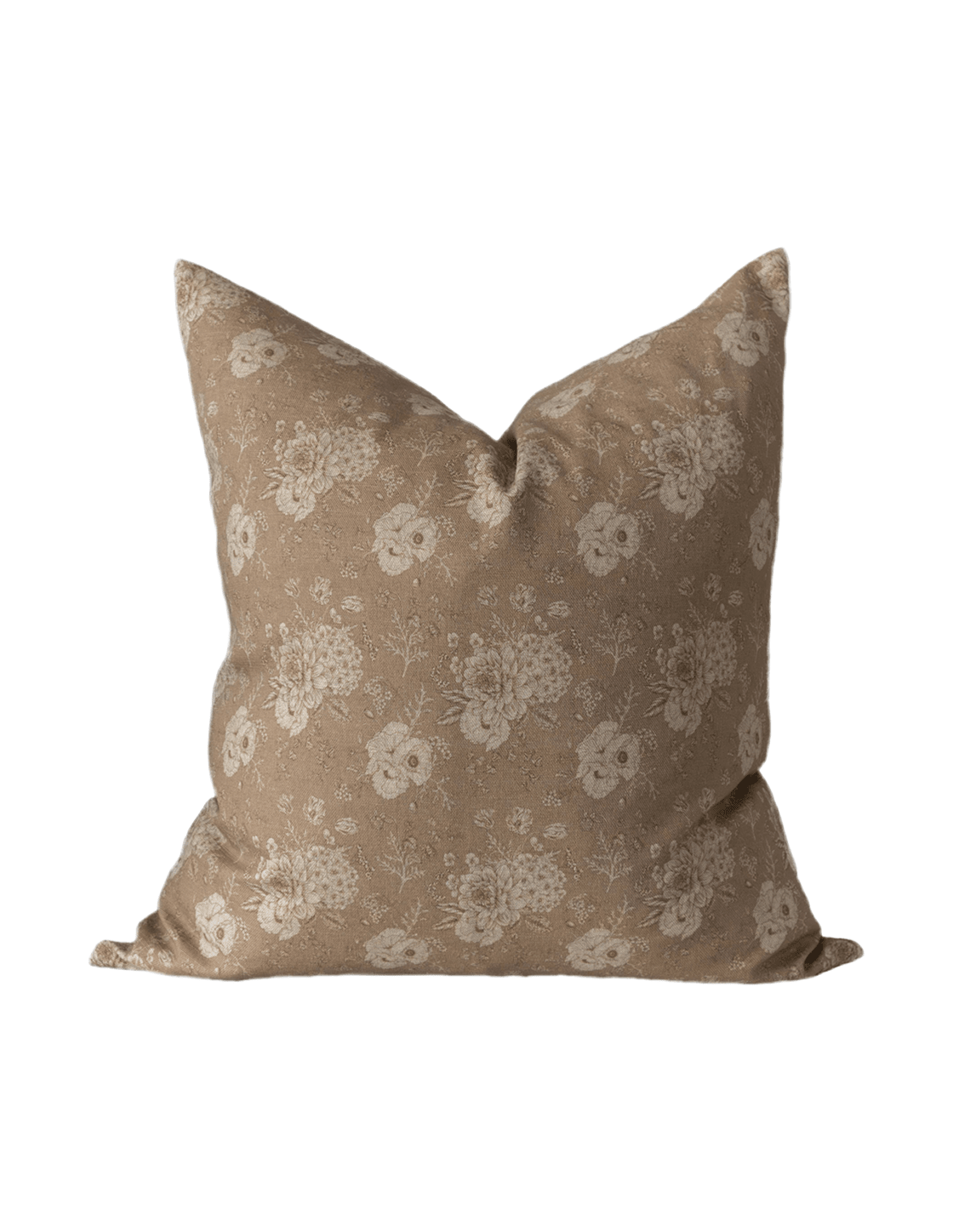 Gold Floral Cotton Linen Pillow Cover - Faire Living