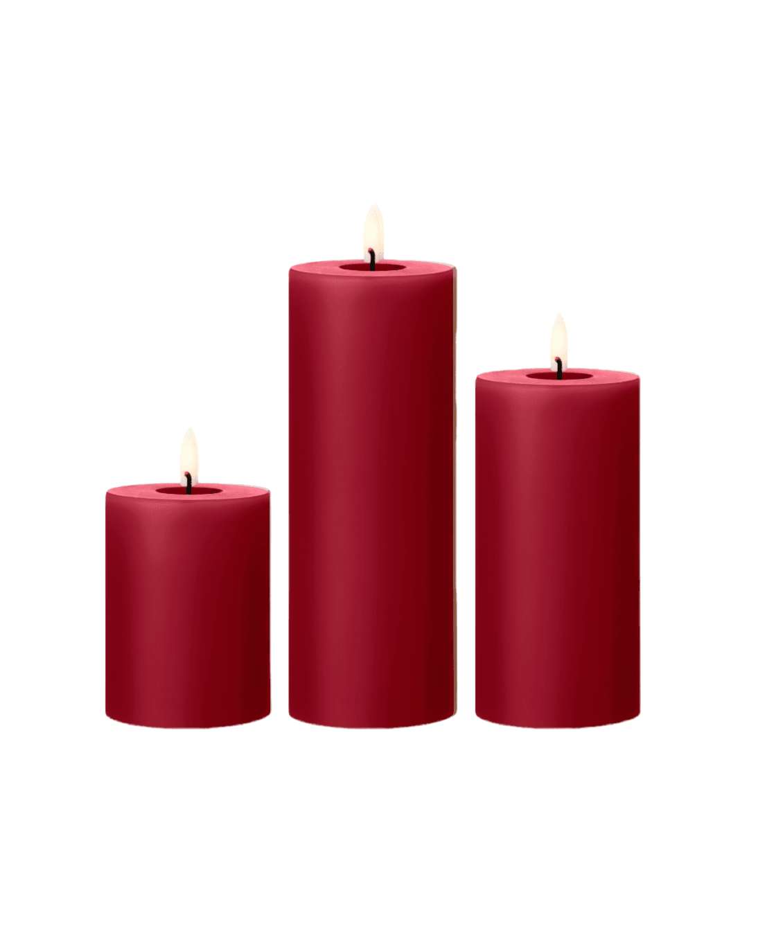 Red LED Wax Pillar Candles - Faire Living