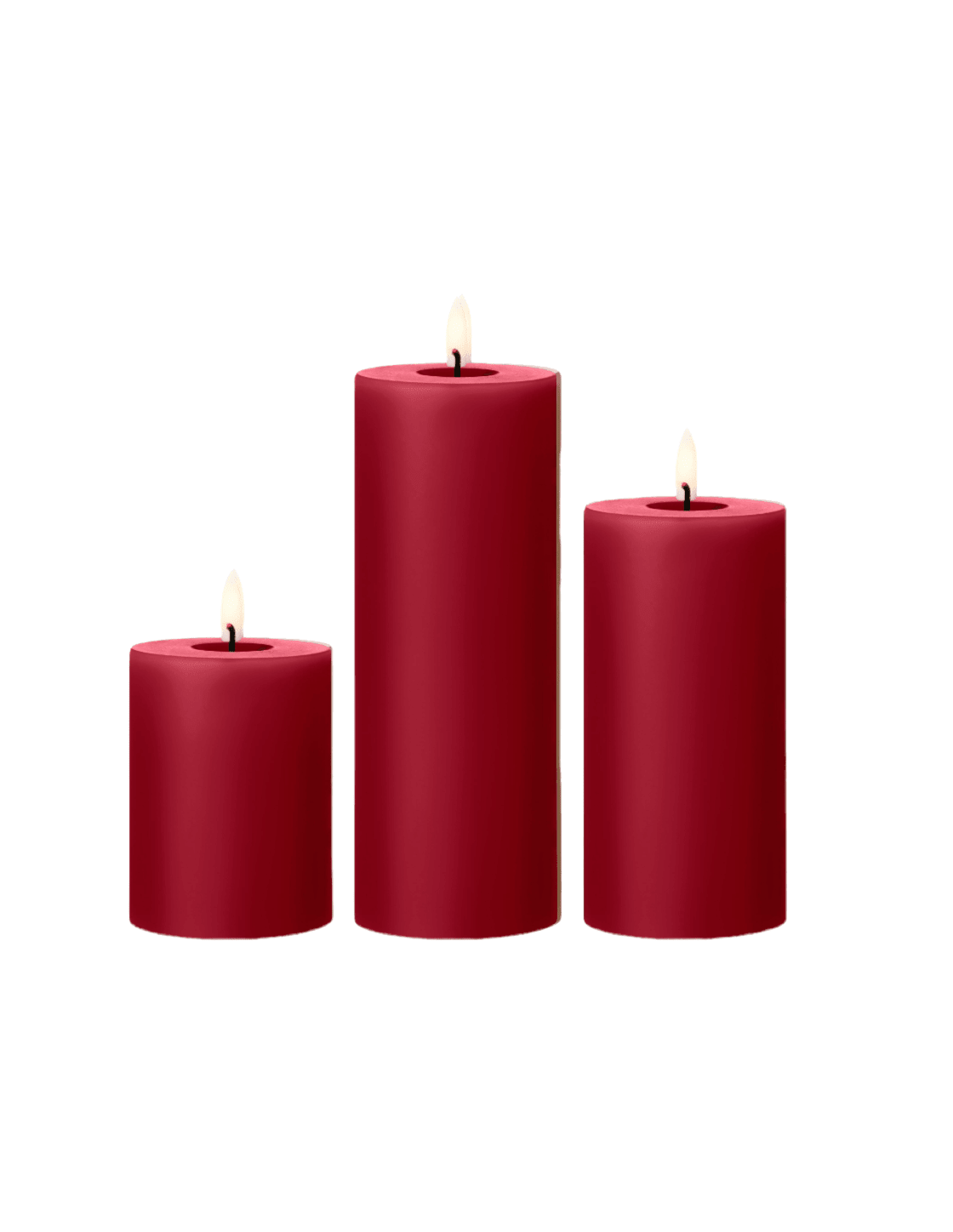 Red LED Wax Pillar Candles - Faire Living