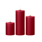 Red LED Wax Pillar Candles - Faire Living