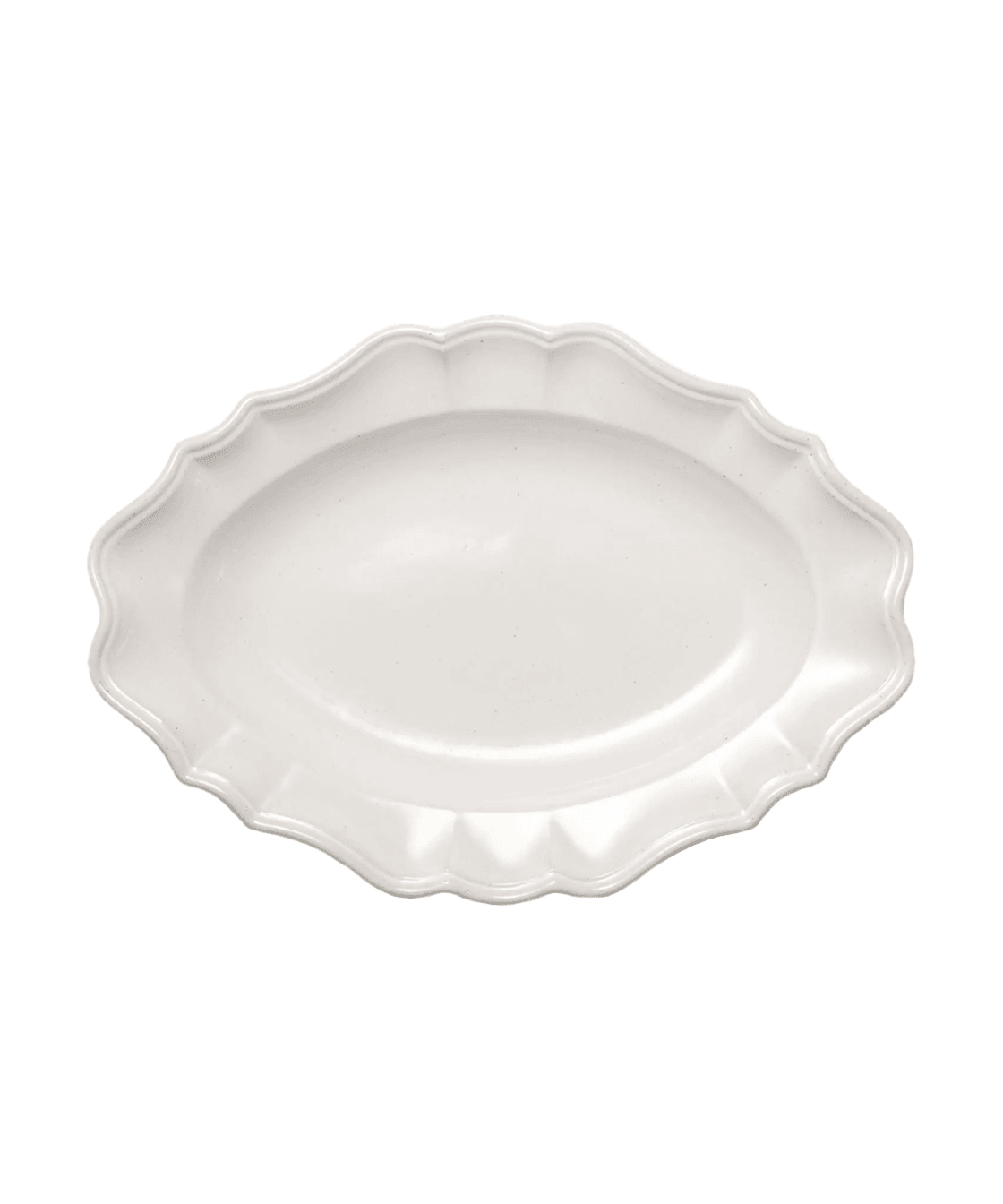 Manoir Cream Scalloped Japanese Stoneware Platter - Faire Living