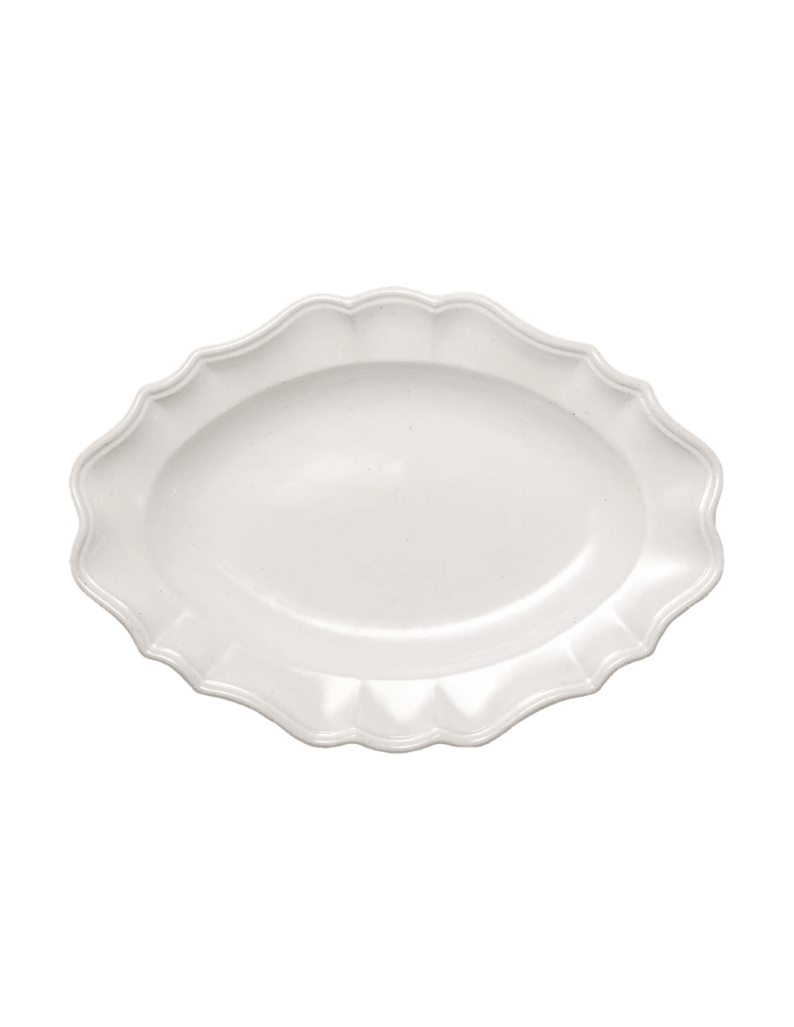 Manoir Cream Scalloped Japanese Stoneware Platter - Faire Living